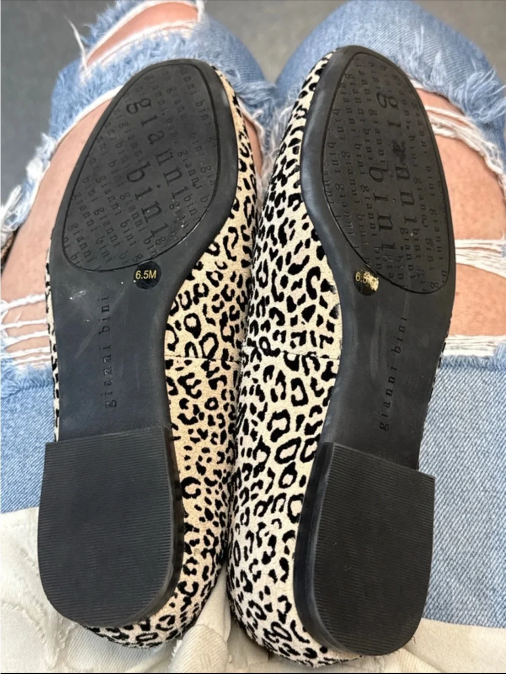 Gianni Bini Leopard Print Slip-On Loafers - Beige/Black